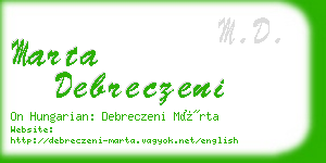 marta debreczeni business card